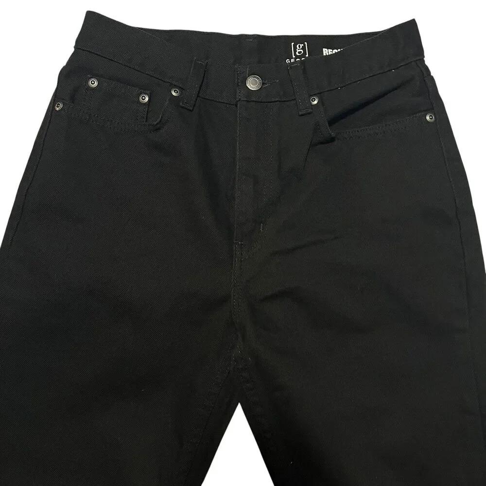 George Regular Fit‎ Jeans Black Denim 100% Cotton Men's 29x32 Pockets Straight